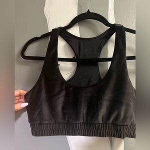 ALO Yoga Luxe Black Velvet Sports Bra